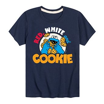 Boys 8-20 Sesame Street Red White & Cookie Graphic Tee