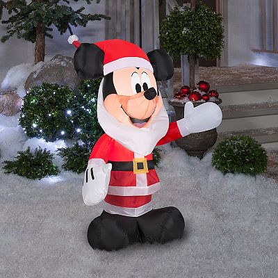 3 Christmas Airblown Inflatables-Snowman, 2024 Santa Dog & Mickey