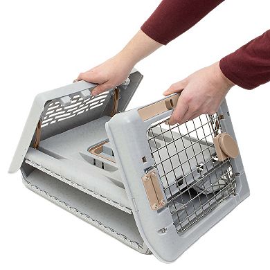 SportPet Gray Small Collapsible Pet Kennel