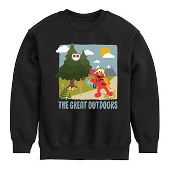 Boys 8-20 Sesame Street Elmo The Great Outdoors Fleece Sweatshirt