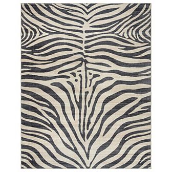 Gertmenian Zebra Black White Area Rug