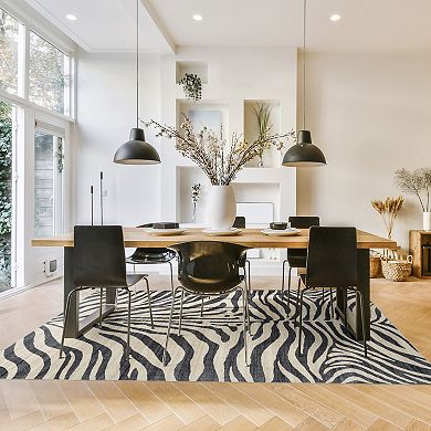 Gertmenian Zebra Black White Area Rug