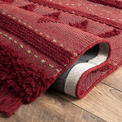 RugsUSA Chandy Textured Wool Area or Throw Rug