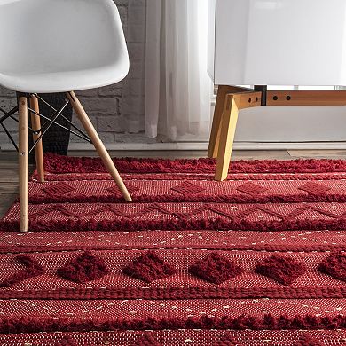 RugsUSA Chandy Textured Wool Area or Throw Rug