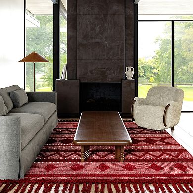 RugsUSA Chandy Textured Wool Area or Throw Rug