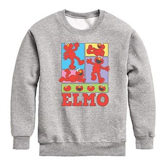 Boys 8-20 Sesame Street Elmo Grid Crew Fleece Sweatshirt
