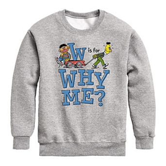 Boys 8-20 Sesame Street W Is For Why Me Fleece Sweatshirt