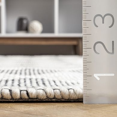 RugsUSA Fractal Diamond Wool Area or Throw Rug