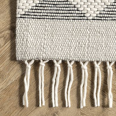 RugsUSA Fractal Diamond Wool Area or Throw Rug