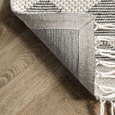 RugsUSA Fractal Diamond Wool Area or Throw Rug