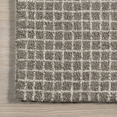 RugsUSA Melrose Checked Wool Area or Throw Rug