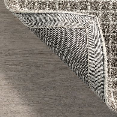 RugsUSA Melrose Checked Wool Area or Throw Rug