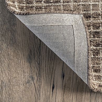 RugsUSA Melrose Checked Wool Area or Throw Rug