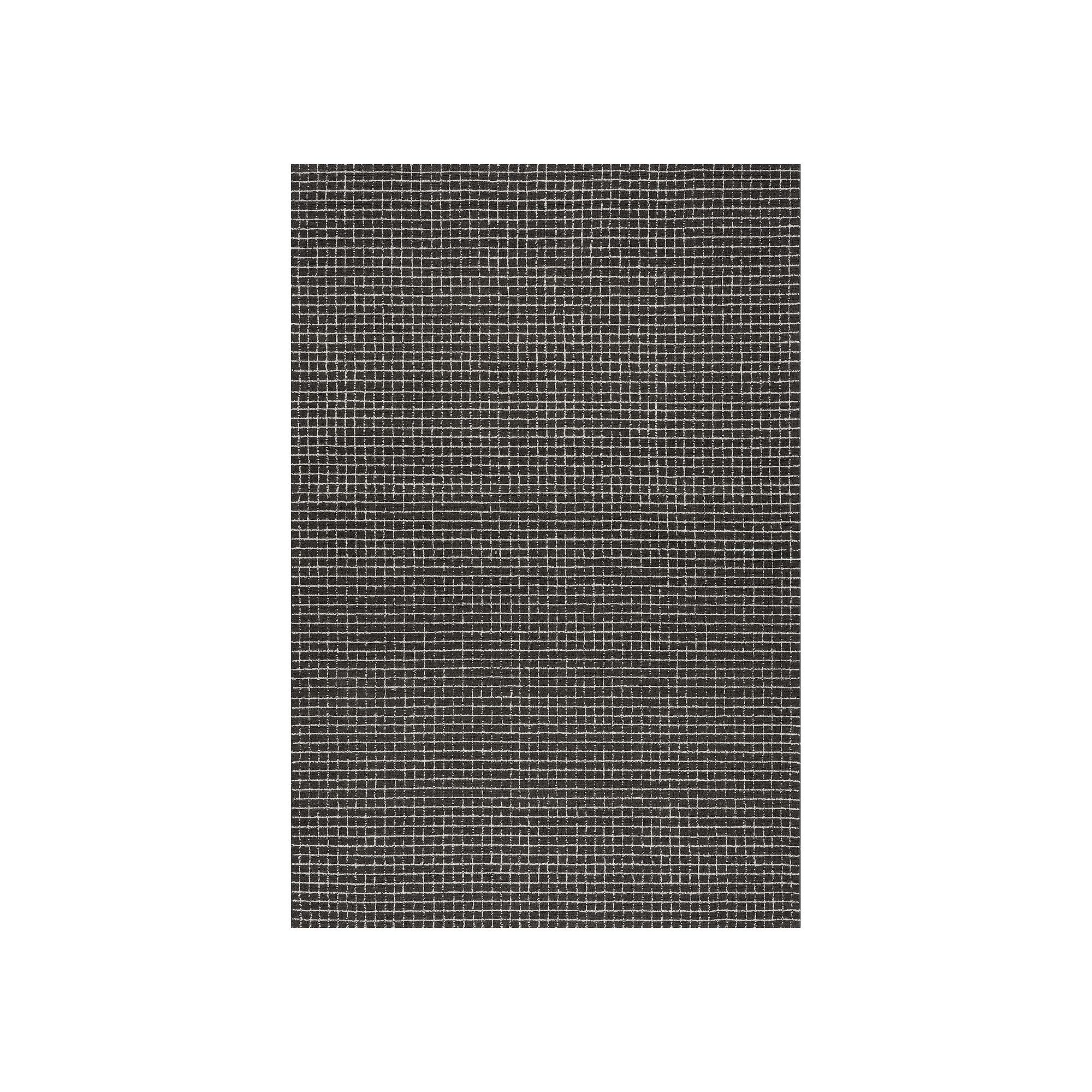 RugsUSA Melrose Checked Wool Area or Throw Rug, Grey