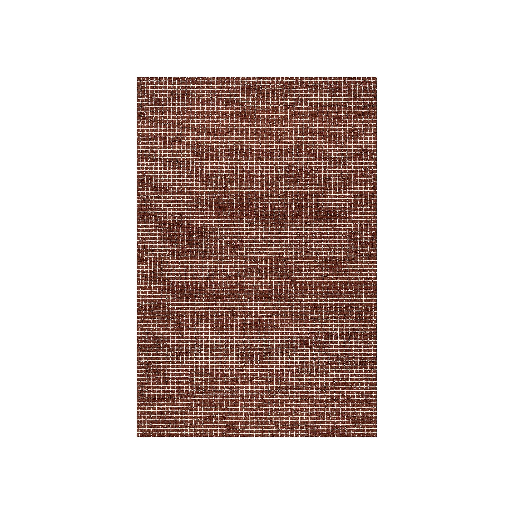 RugsUSA Melrose Checked Wool Area or Throw Rug, Brown