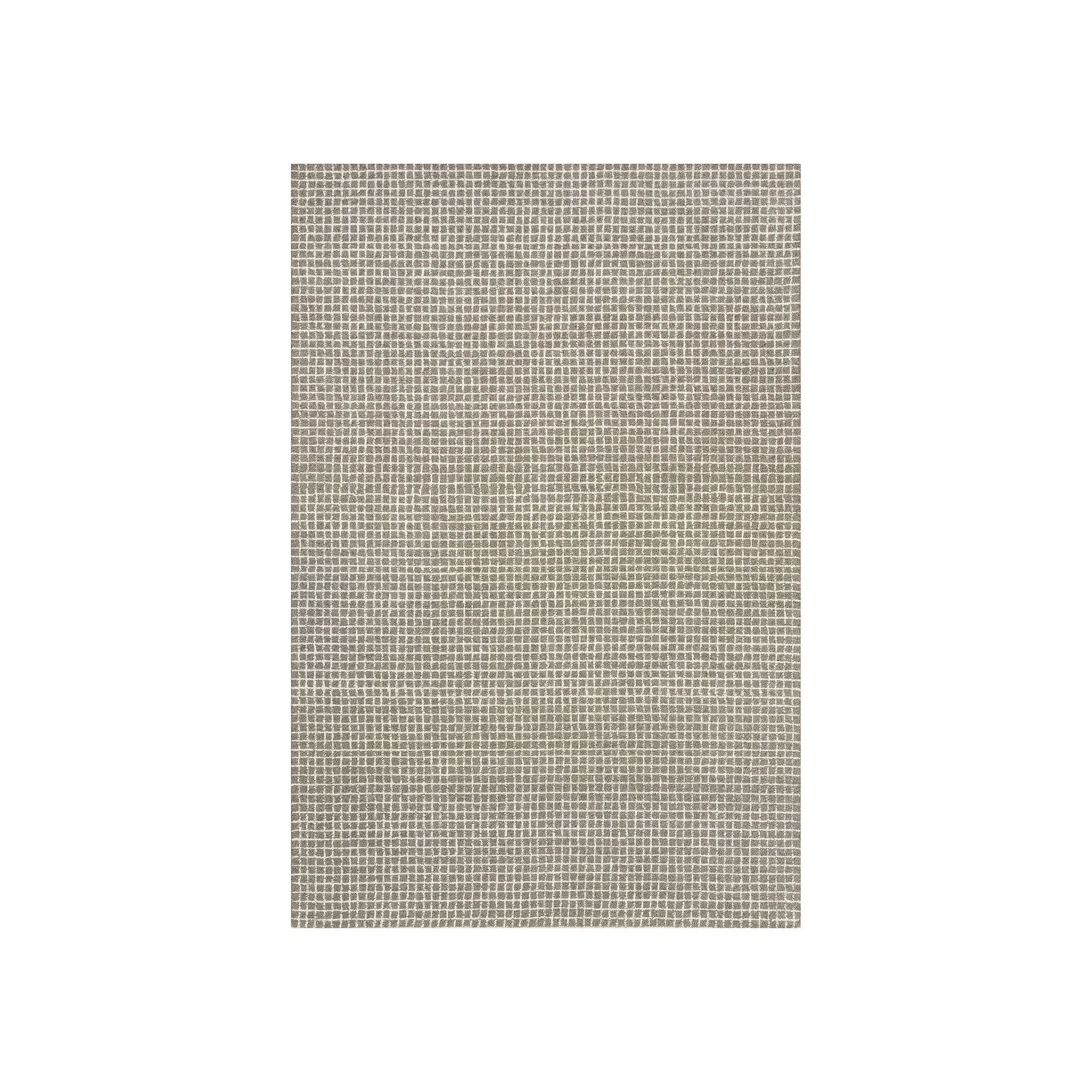 RugsUSA Melrose Checked Wool Area or Throw Rug, Gray