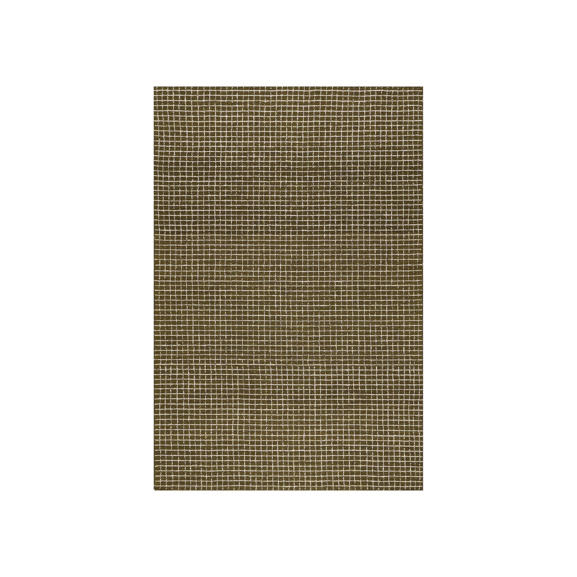 RugsUSA Melrose Checked Wool Area or Throw Rug, Green