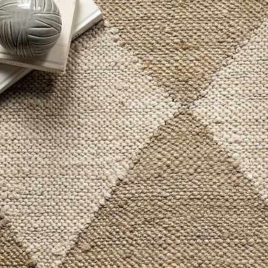 RugsUSA Louie Diamond Checkerboard Jute Area or Throw Rug