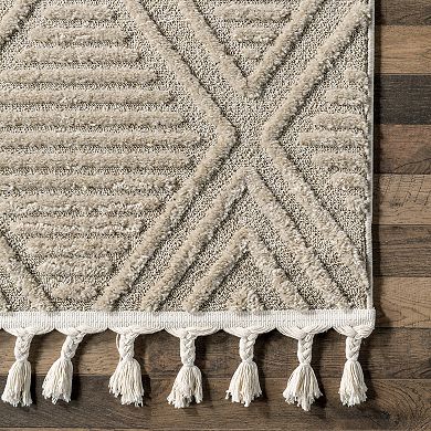 ArvinOlanoXRugsUSA Balboa Textured Tile Area or Throw Rug