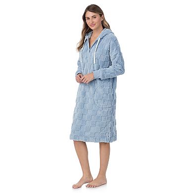 Women's Cuddl Duds Plush Hooded Midi Lounger