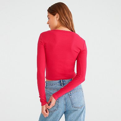 Juniors' Aeropostale Cropped Crew Neck Baby Tee