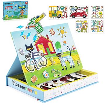 PicassoTiles Pete the Cat Toys Set Magnetic Board Game Puzzle Board Playset for Kids Ages 3 and up