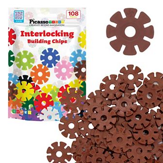 PicassoTiles 108 pc Light Green Interlocking Plastic Disc, Building Chip Blocks Toy Set for Kids 3+