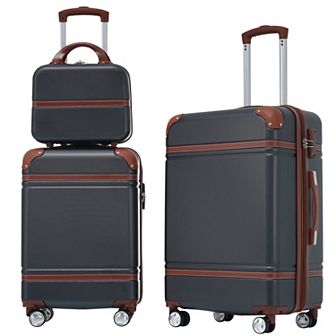Merax Luggage Sets 3 pc Luggages And Cosmetic Case Spinner Suitcase With TSA Lock