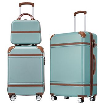 Merax Luggage Sets 3 pc Luggages And Cosmetic Case Spinner Suitcase With TSA Lock