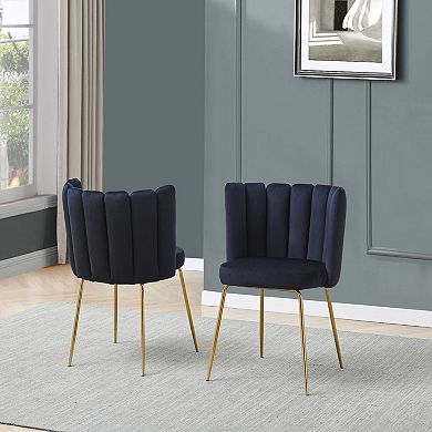 Best Master Furniture Elegante Velvet Fabric Dining Chairs (Set of 2)