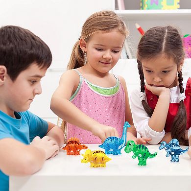 PicassoTiles 5 Piece Dinosaur , STEM Toy Magnetic Tiles, Building Blocks for Kids Age 3 & Up, PTA28