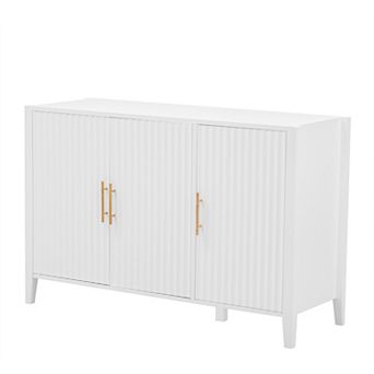 Merax Three-door Storage Cabinet with Metal Handles