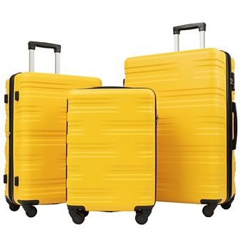 Merax Hardshell Luggage Sets 3 pc Spinner Suitcase With Tsa Lock Lightweight 20''24''28''