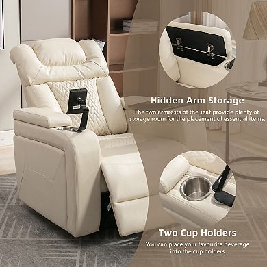 Merax 270 Degree Swivel Pu Leather Power Recliner Individual Seat Home Theater Recliner