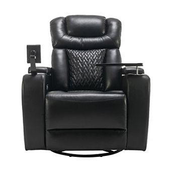 Merax 270 Degree Swivel Pu Leather Power Recliner Individual Seat Home Theater Recliner