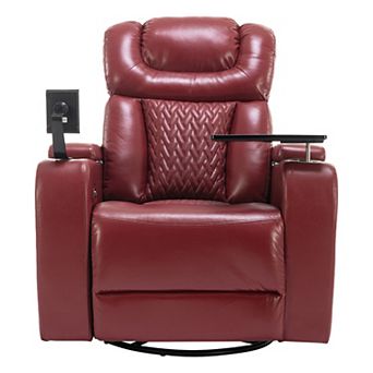 Merax 270 Degree Swivel Pu Leather Power Recliner Individual Seat Home Theater Recliner