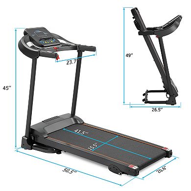 Merax Compact Easy Folding Treadmill Motorized Running Jogging Machine