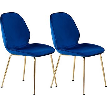 Best Master Furniture Mid-Century Velvet Upholstered Dining Side Chair (Set of 2)