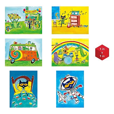 PicassoTiles 12 PC Pete the Cat Magnetic Cubes, Magnetic Building Blocks Toy for Kids 3+