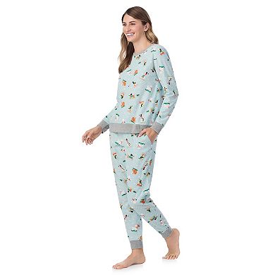 Petite Cuddl Duds® Honeycomb Fleece Pajama Top & Pajama Joggers Set