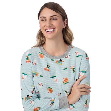 Petite Cuddl Duds® Honeycomb Fleece Pajama Top & Pajama Joggers Set