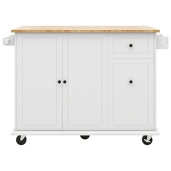 Merax Kitchen Island With Drop Leaf