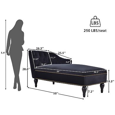 Merax Velvet Chaise Lounge