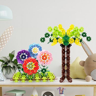 PicassoTiles 108 PC Rainbow Interlocking Plastic Disc, Building Chip Blocks Toy Set for Toddlers 3+
