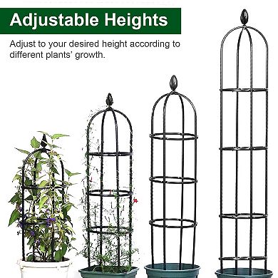 5.9ft, Green, Obelisk Trellis For Climbing Plants Set Of 2
