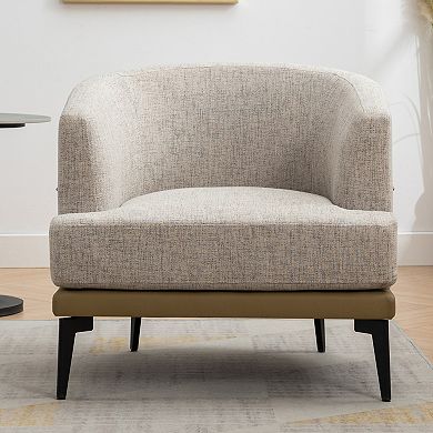 Modern Two-tone Barrel Fabric Chair