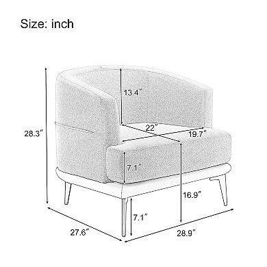 Modern Two-tone Barrel Fabric Chair