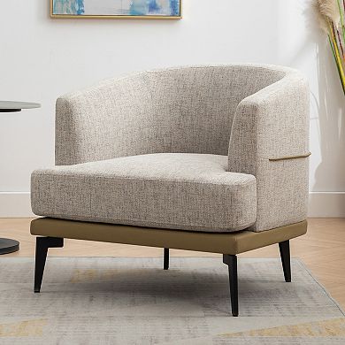 Modern Two-tone Barrel Fabric Chair