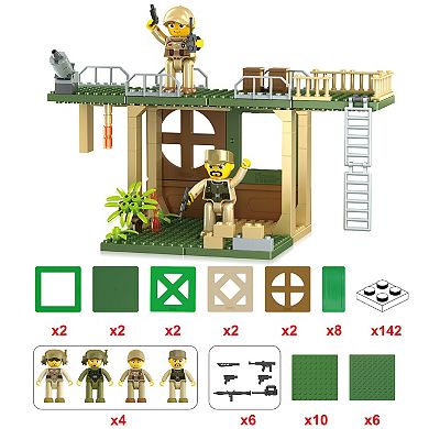 PicassoTiles 186 PC Military Combat Force Theme, Magnetic Tiles and Brick Compatible for Kids 3+