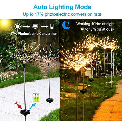 Solar Starburst Lights 240 Leds Firework Path Decor Lights 2pcs